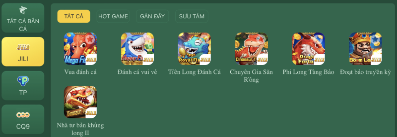 7 game bắn cá Jili tại NN88